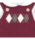 Conjunto Peto bebé granate punto rombos camisa blanca tirantes botones detalles