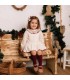 Niña del vestido niña crudo algodón estampado cuello volante bordado detalle