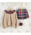 Conjunto niña Falda Pantalón cuadros granate Calamaro Trives