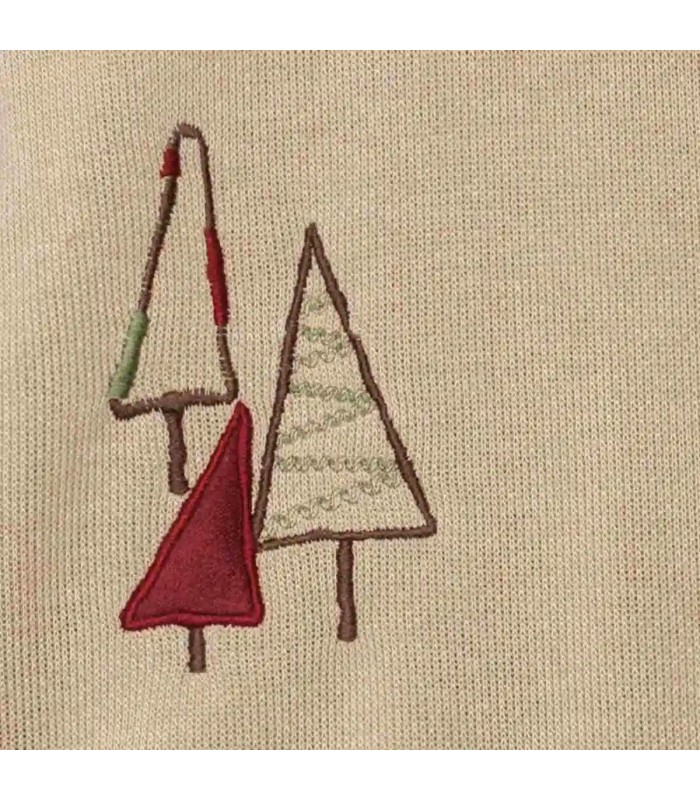 Detalles del conjunto niño granate cuadros pantalón algodón sudadera beige bordado detalle invierno