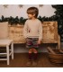 Niño con el conjunto niño granate cuadros pantalón algodón sudadera beige bordado detalle invierno