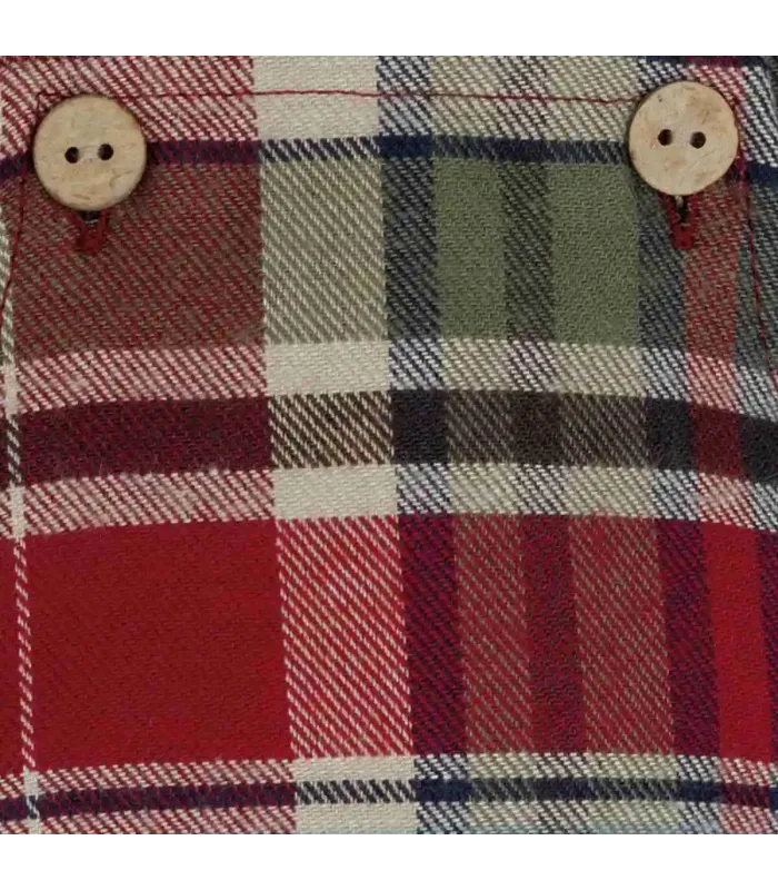 Detalles del peto bebé granate cuadros algodón tirantes botones diseño clásico invierno detalle