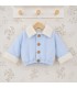 Chaqueta bebé celeste algodón suave interior borreguito botones invierno detalle tejido
