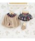Conjunto Pololo bebé granate cuadros algodón sudadera beige bordado detalle invierno