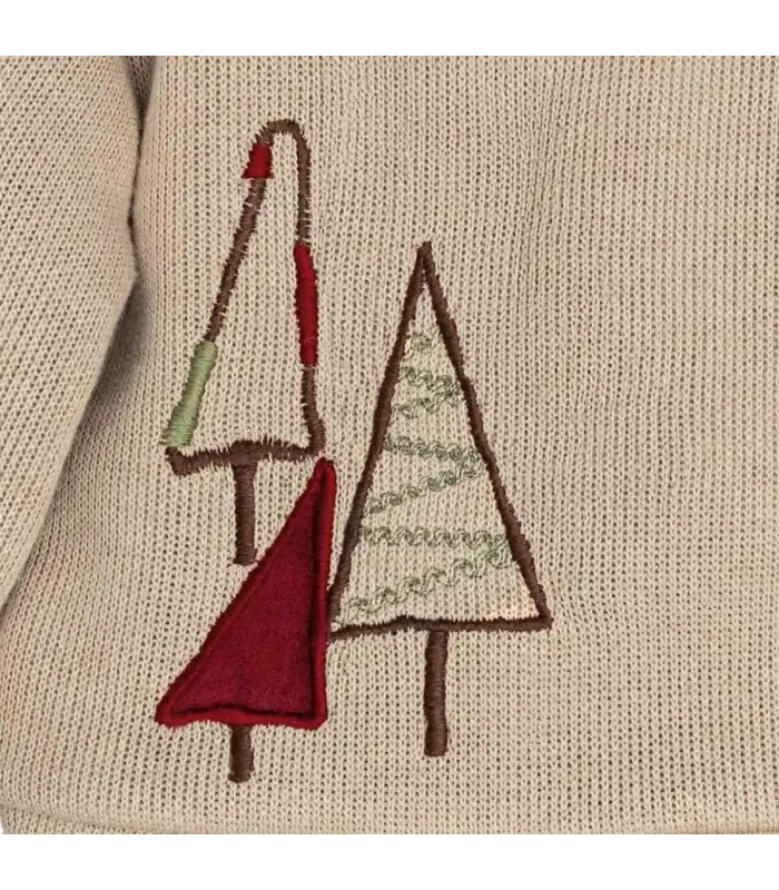 Detalles del conjunto pololo bebé corto granate cuadros algodón sudadera beige bordado detalle invierno