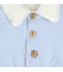 Detalles de chaqueta bebé celeste algodón suave interior borreguito botones invierno detalle tejido