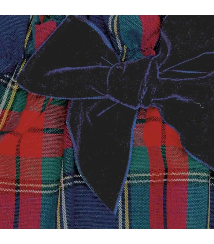Detalles del peto bebé marino tartán cuadros algodón tirantes cruzados lazo elegante invierno