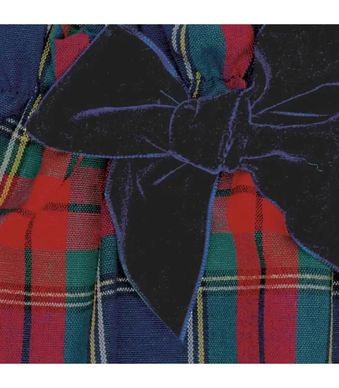 Detalles del peto bebé marino tartán cuadros algodón tirantes cruzados lazo elegante invierno