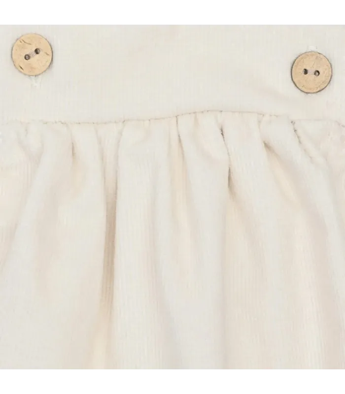 Diseño del Peto Bebé Crudo algodón con tirantes botones madera tejido suave bombacho
