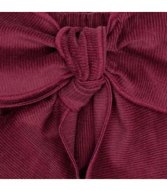 Diseño del Pololo Bebé Granate algodón con lazo frontal grande tejido suave bombacho
