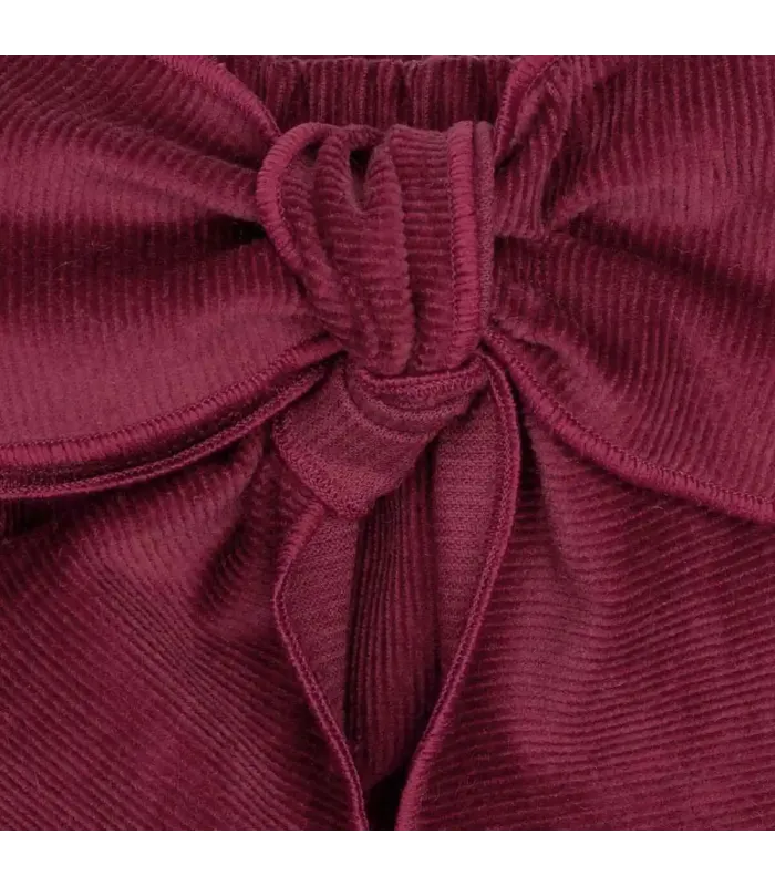 Diseño del Pololo Bebé Granate algodón con lazo frontal grande tejido suave bombacho