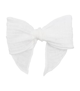 Lazo Pelo Bebé Natural algodón bambula lazada grande con pinza textura suave en fondo blanco