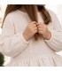 Niña con la Blusa Niña Arena algodón bambula volante bajo textura suave ligera