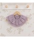 Babero Volante Bebé Malva algodón bambula forma circular fruncido elegante