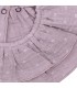 Detalles del Diseño del Babero Volante Bebé Malva algodón bambula forma circular fruncido elegante