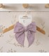 Lazo Pelo Bebé Malva algodón bambula lazada grande con pinza textura suave