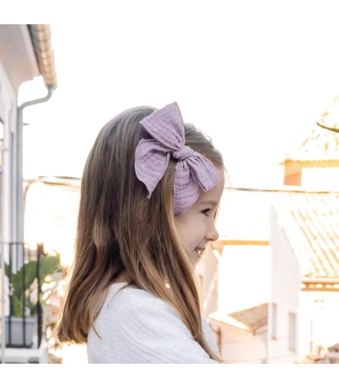 Lazo Pelo Bebé Malva Calamaro elegante