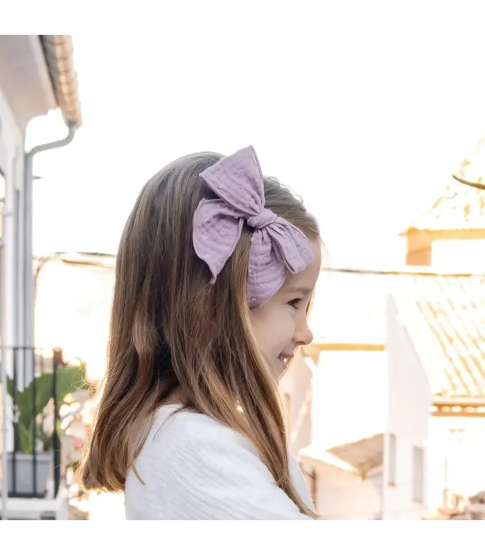 Lazo Pelo Bebé Malva Calamaro elegante