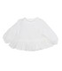 Blusa Niña Natural algodón bambula volante bajo textura suave ligera en fondo blanco