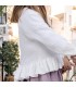 Niña con una Blusa Niña Natural algodón bambula volante bajo textura suave ligera