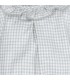 Detalles del pelele bebé gris vichy algodón cuello volante textura suave ligero elegante clásico