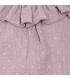 Detalles del diseño del Pelele Bebé Malva algodón bambula cuello volante fruncido detalle botones inferiores