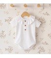 Body bebé clásico blanco cuello polo Calamaro Tímor