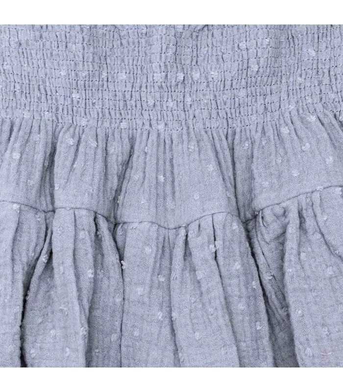 Diseño de la Falda Pantalon Niña Denim algodón bambula cintura elástica fruncida vuelo ligero