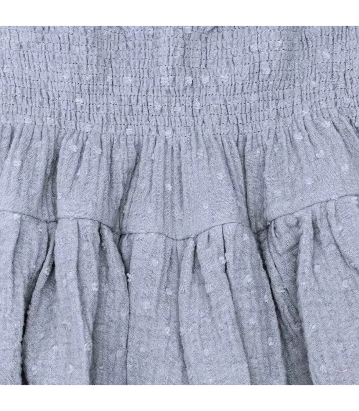 Diseño de la Falda Pantalon Niña Denim algodón bambula cintura elástica fruncida vuelo ligero
