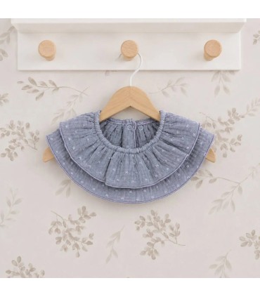 Babero Volante Bebé Denim algodón bambula forma circular fruncido elegante