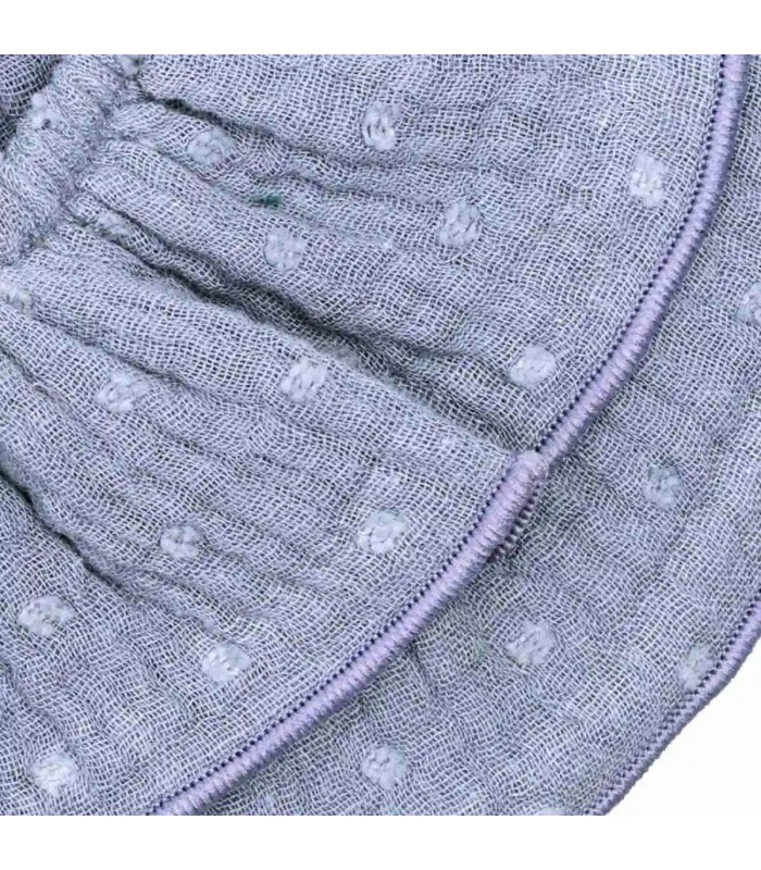 Detalles del Babero Volante Bebé Denim algodón bambula forma circular fruncido elegante