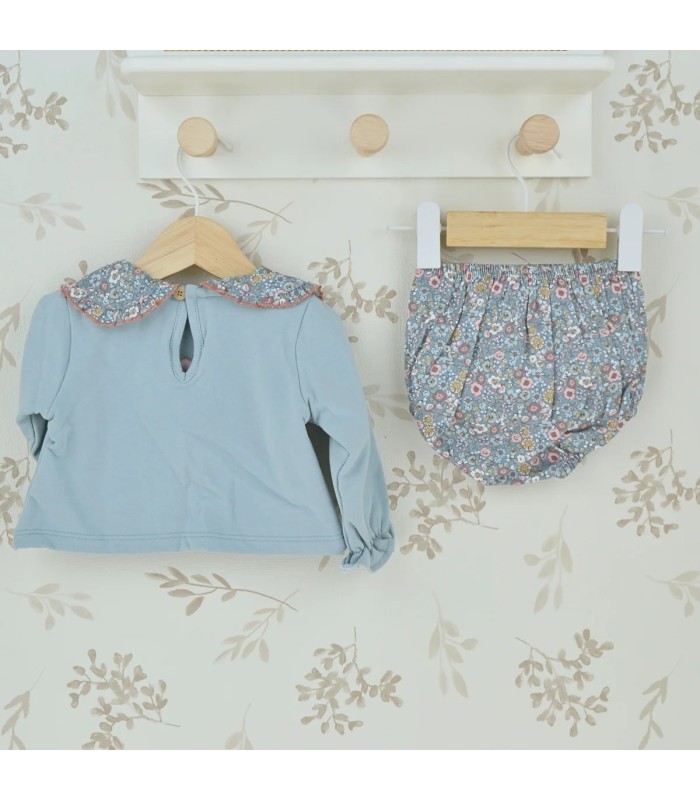 ▶️  Conjunto Corto Bebe Niña Pantalón y Sudadera Cristal al por mayor 42631 | Top Baby