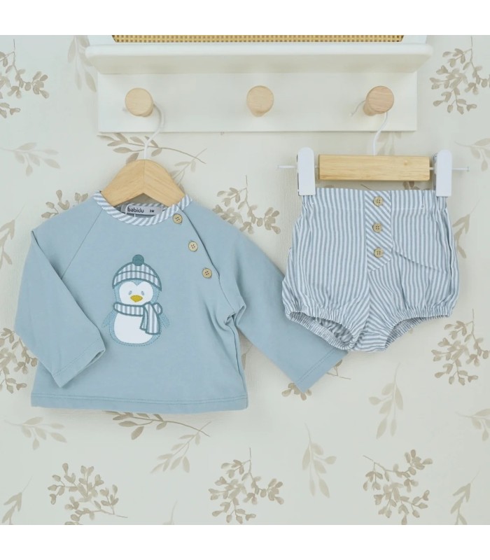 ▶️  Conjunto Corto Bebe Niño Pantalón y Sudadera Cristal al por mayor 41631 | Top Baby