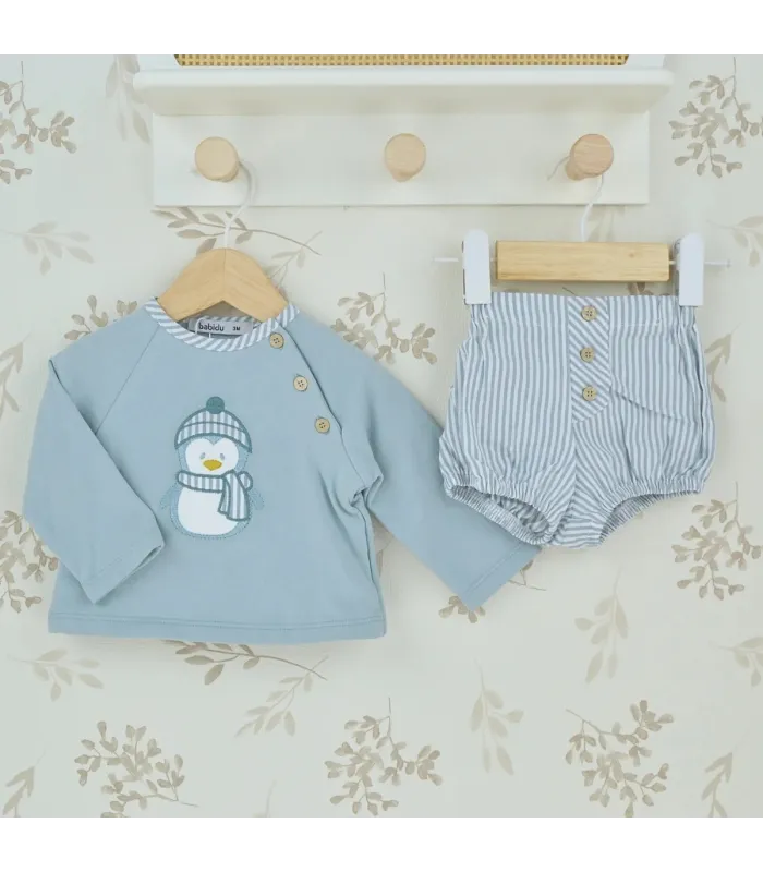 ▶️  Conjunto Corto Bebe Niño Pantalón y Sudadera Cristal al por mayor 41631 | Top Baby