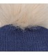 Detalle del Diseño Gorro Bebé Marino tejido suave con pompón de pelo superior diseño clásico invierno