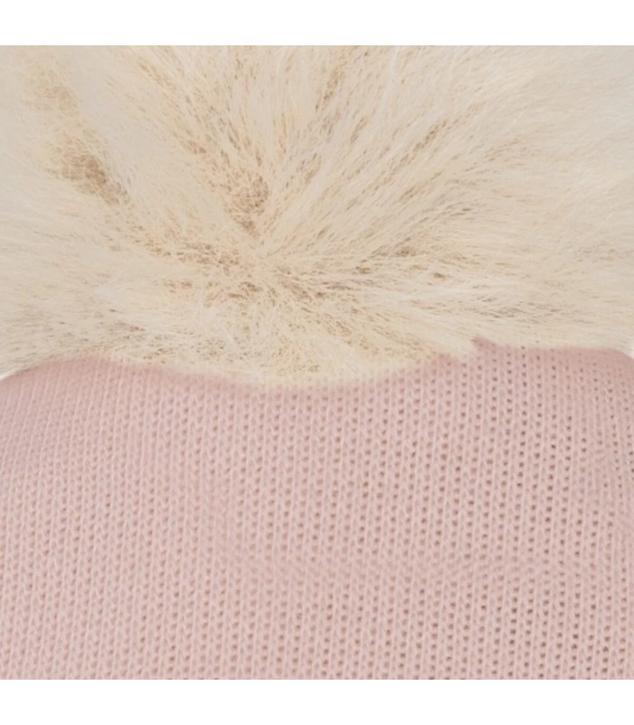Detalles del Gorro Bebé Nude tejido suave con pompón de pelo superior diseño elegante invierno
