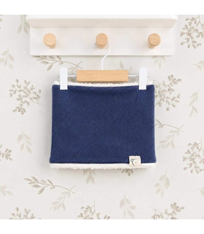 Cuello Bebé Marino tejido suave con interior borreguito blanco diseño cálido clásico invierno
