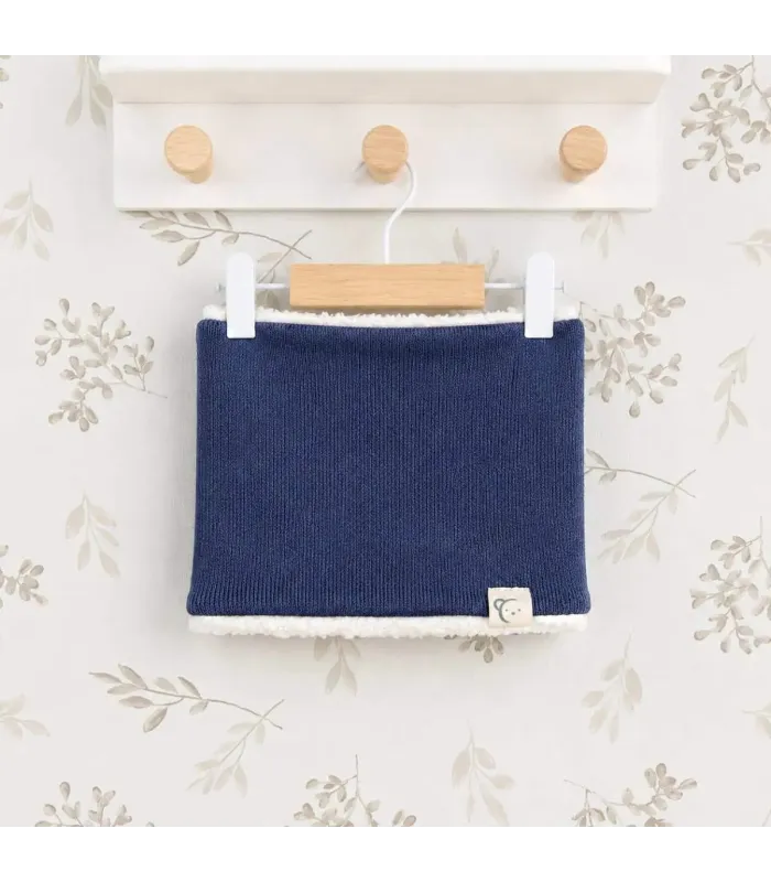 Cuello Bebé Marino tejido suave con interior borreguito blanco diseño cálido clásico invierno