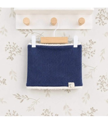 Cuello Bebé Marino tejido suave con interior borreguito blanco diseño cálido clásico invierno