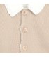 Detalles del diseño del Abrigo Bebé Arena tejido suave con borreguito blanco en cuello y puños diseño elegante invierno