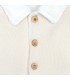 Detalles del diseño del Abrigo Bebé Crudo tejido suave con borreguito blanco en cuello y puños diseño elegante invierno