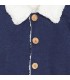 Diseño del Abrigo Bebé Marino tejido suave con borreguito blanco en cuello y puños diseño clásico elegante invierno