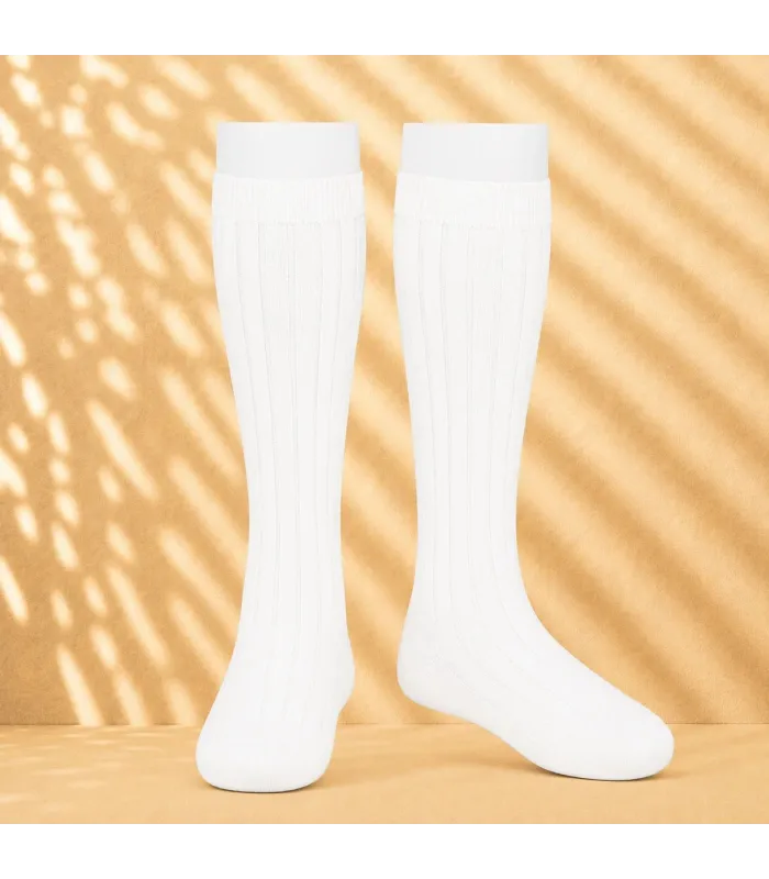 Calcetín Canalé Cóndor Blanco 200 de algodón para bebé y niño