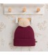 Gorro Bebé Granate tejido suave con pompón de pelo superior diseño elegante invierno