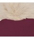 Detalles del diseño del Gorro Bebé Granate tejido suave con pompón de pelo superior diseño elegante invierno