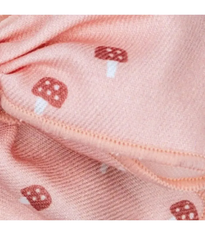 Detalles del diseño del Lazo Pelo bebé rosa empolvado con estampado suave y pinza detalle delicado infantil