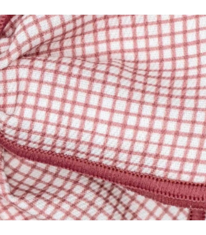 Detalles del diseño del Lazo Pelo bebé rosa vichy con ribete y pinza estructura clásica detalle elegante infantil