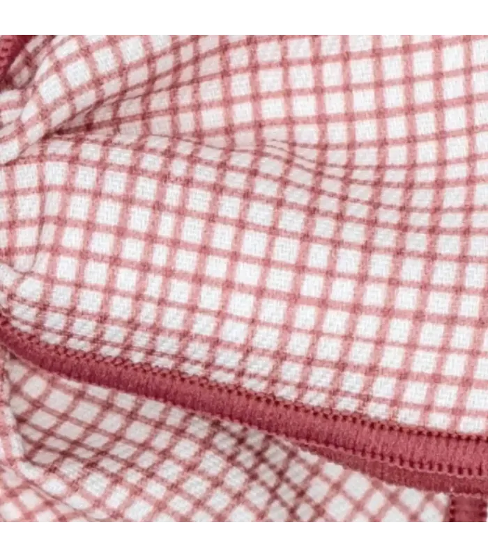 Detalles del diseño del Lazo Pelo bebé rosa vichy con ribete y pinza estructura clásica detalle elegante infantil