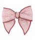 Lazo Pelo bebé rosa vichy con ribete y pinza estructura clásica detalle elegante infantil en fondo blanco