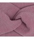 Detalle del Turbante bebé berenjena canalé algodón elástico nudo frontal invierno
